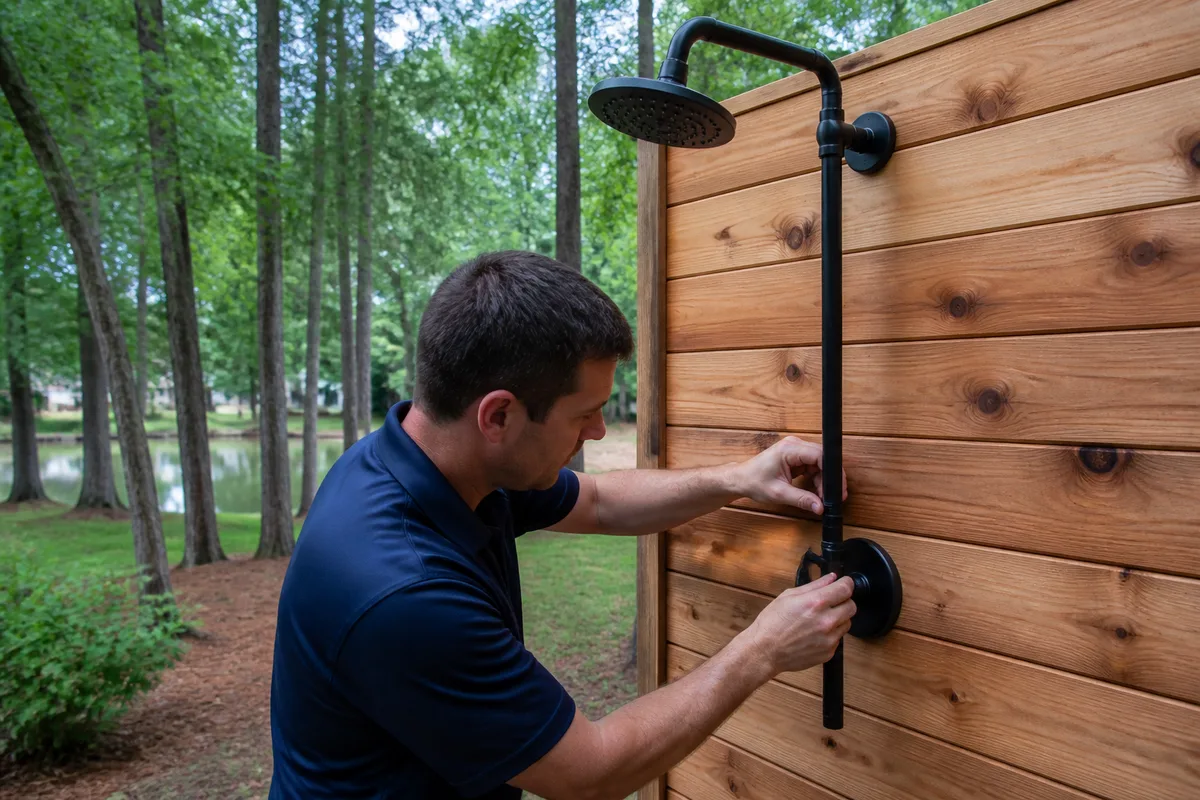 Outdoor Shower and Irrigation Plumbing